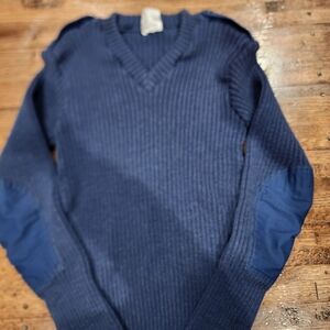 The " Wooly Pully" Elegant Navy V-Neck Sweater for Men